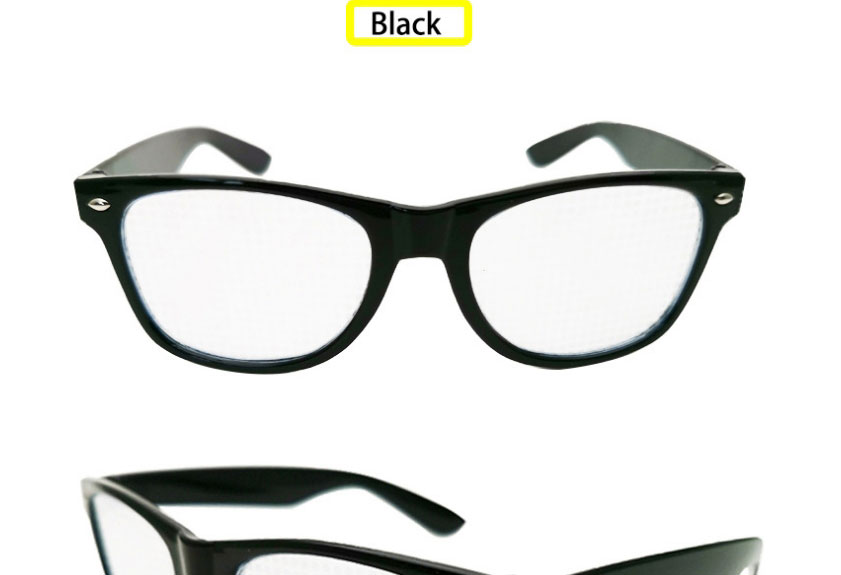 Fashion Black Frame Grey Sheet Diffractive Fireworks Square Large Frame Flat Mirror,Fashion Glasses