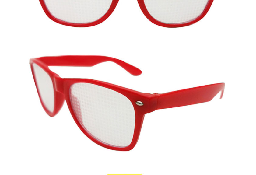 Fashion Red Frame Grey Sheet Diffractive Fireworks Square Large Frame Flat Mirror,Fashion Glasses