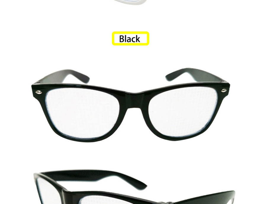 Fashion Black Frame Transparencies Diffractive Snowflake Square Large Frame Flat Mirror,Fashion Glasses