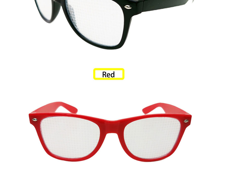 Fashion Red Frame Transparent Sheet Diffractive Snowflake Square Large Frame Flat Mirror,Fashion Glasses