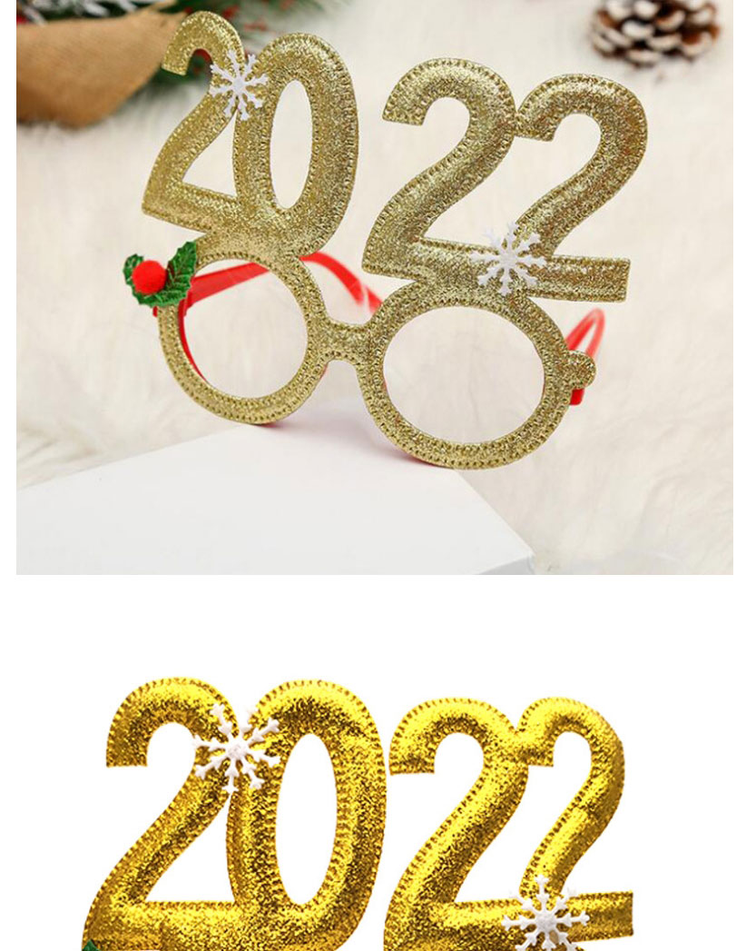 Fashion Green Happy New Year Non Woven Alphabet Round Flat Mirror,Fashion Glasses