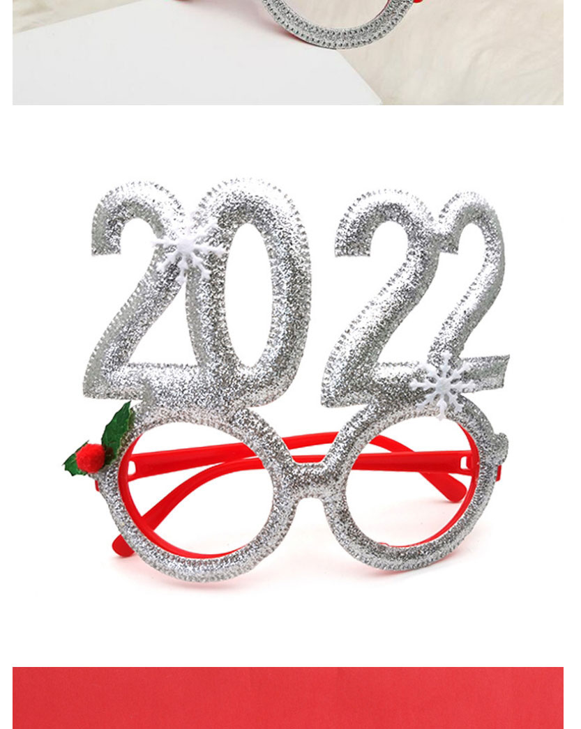 Fashion Red Happy New Year Non Woven Alphabet Round Flat Mirror,Fashion Glasses