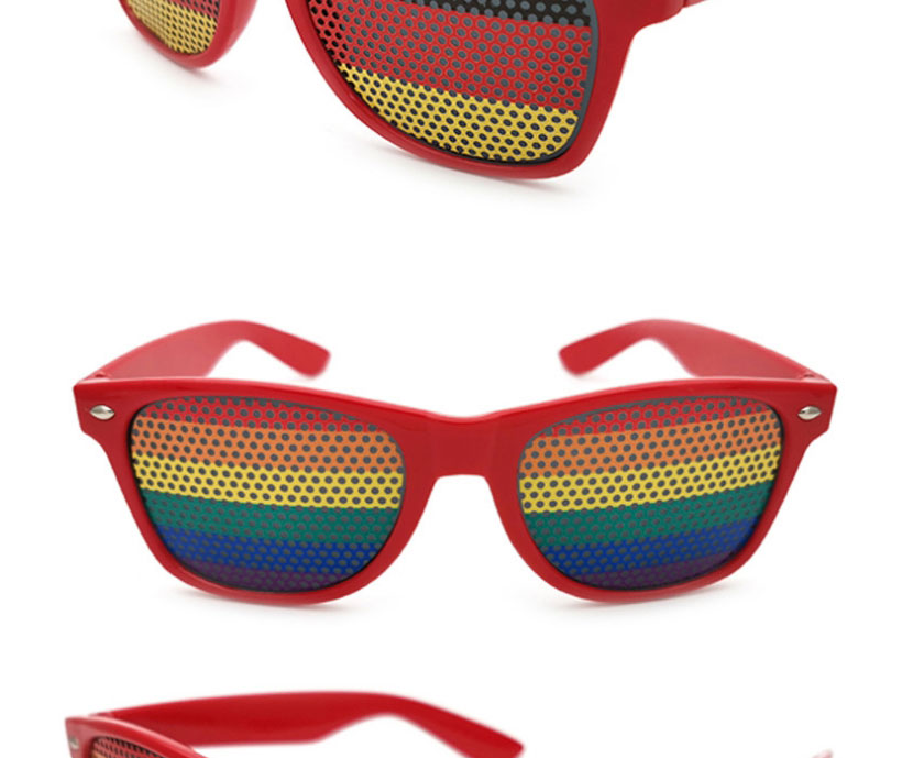 Fashion Rainbow Pc Flag Square Large Frame Sunglasses,Women Sunglasses
