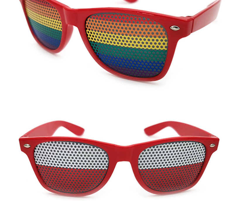 Fashion Rainbow Pc Flag Square Large Frame Sunglasses,Women Sunglasses