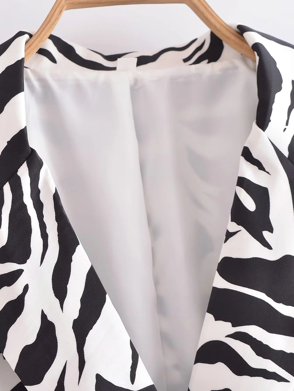 Fashion Black Zebra Print Blazer,Coat-Jacket