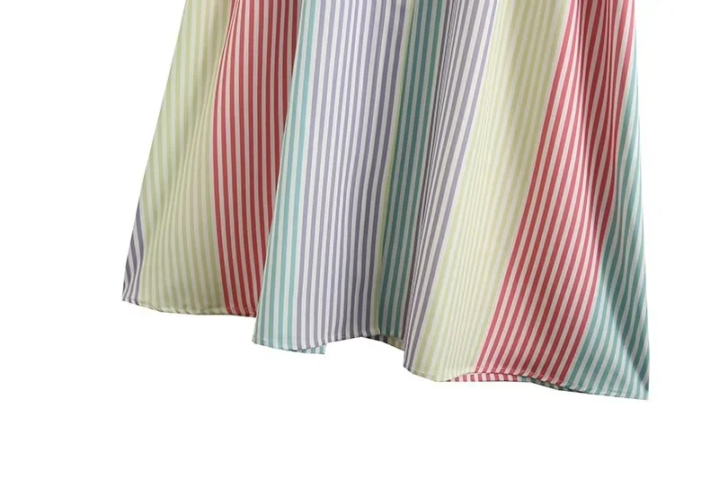 Fashion Color Colorblock Striped Shirt Dress,Long Dress