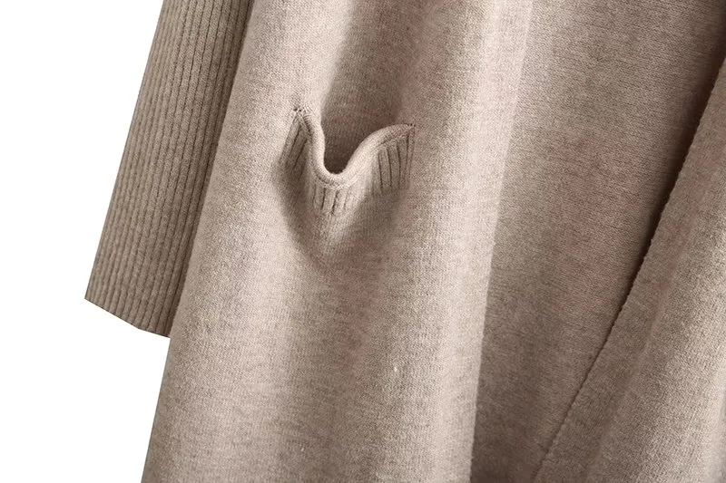 Fashion Camel Acrylic Double Pocket Cardigan Jacket,Sweater