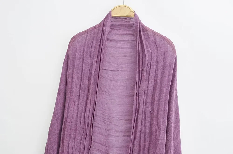 Fashion Purple Solid Color Cotton And Linen Shawl,Thin Scaves