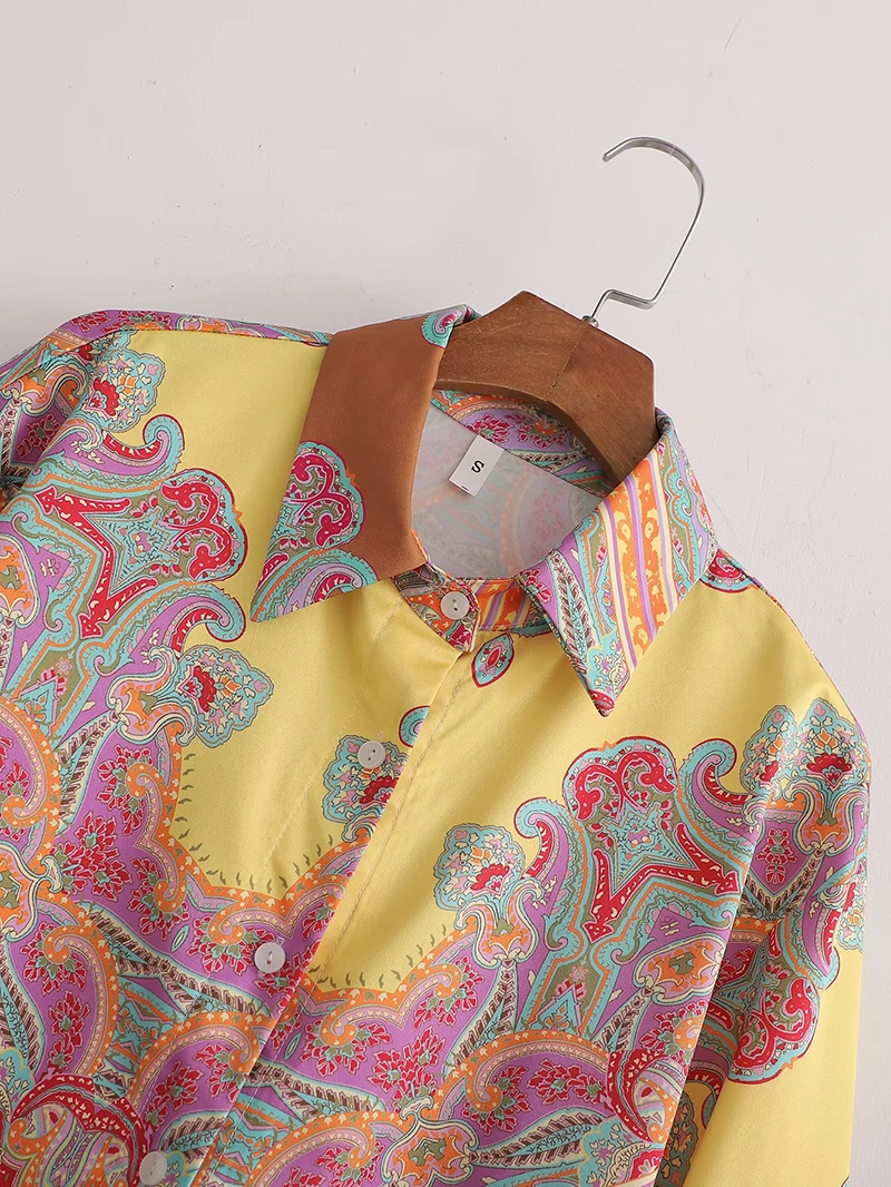 Fashion Pattern Polyester Print Knot-breasted Shirt,Festival & Party Supplies