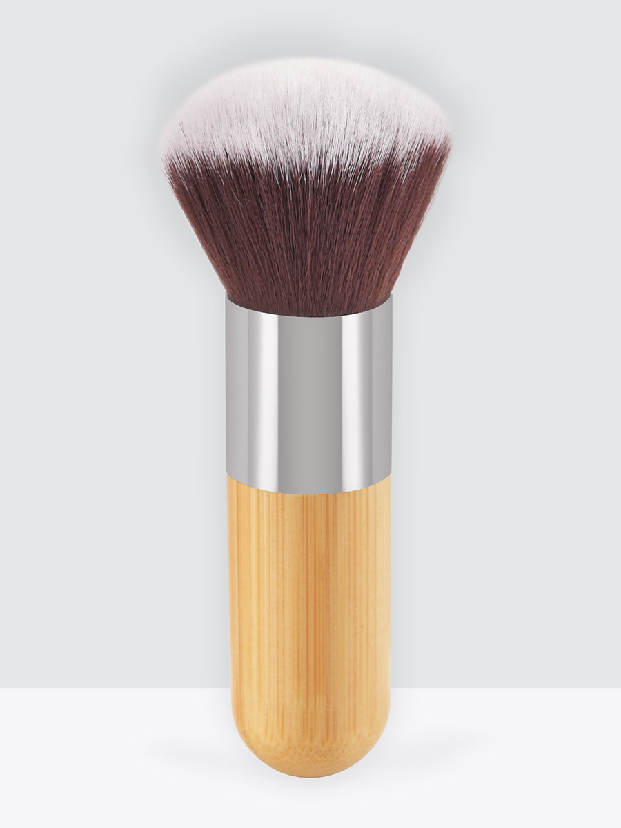 Fashion Wood Color Single Bamboo Handle Round Tip Loose Powder Makeup Brush,Beauty tools