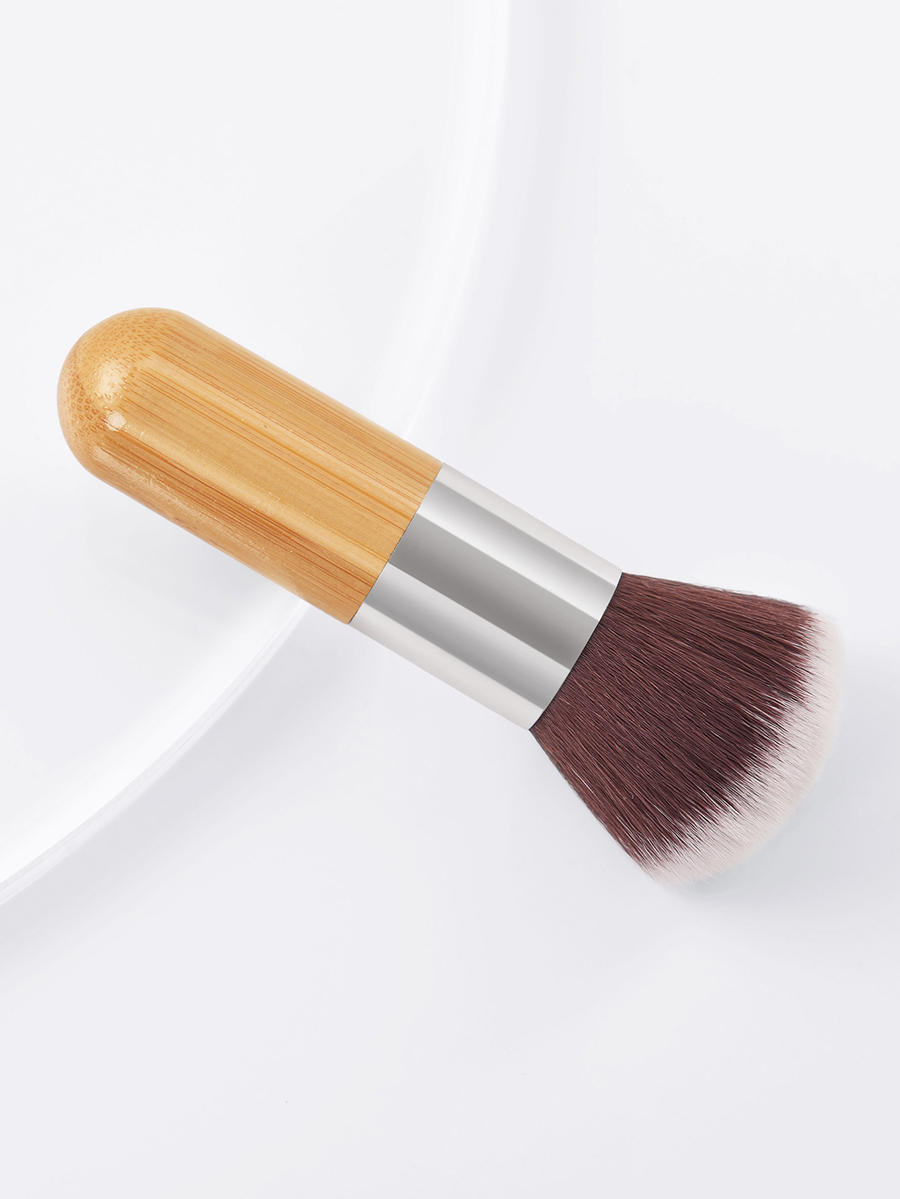 Fashion Wood Color Single Bamboo Handle Round Tip Loose Powder Makeup Brush,Beauty tools