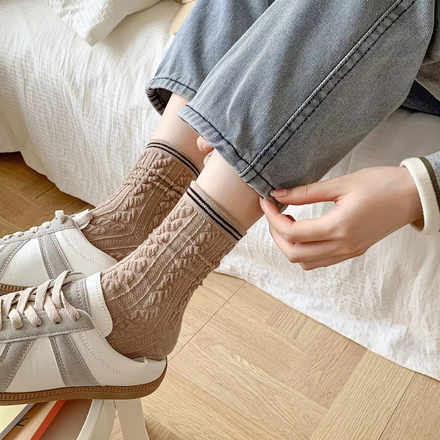 Fashion Grey Cotton Knit Socks,Fashion Socks