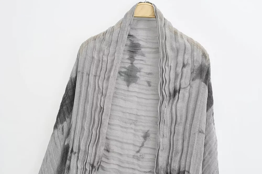 Fashion Light Brown Tie-dye Cotton And Linen Shawl,knitting Wool Scaves