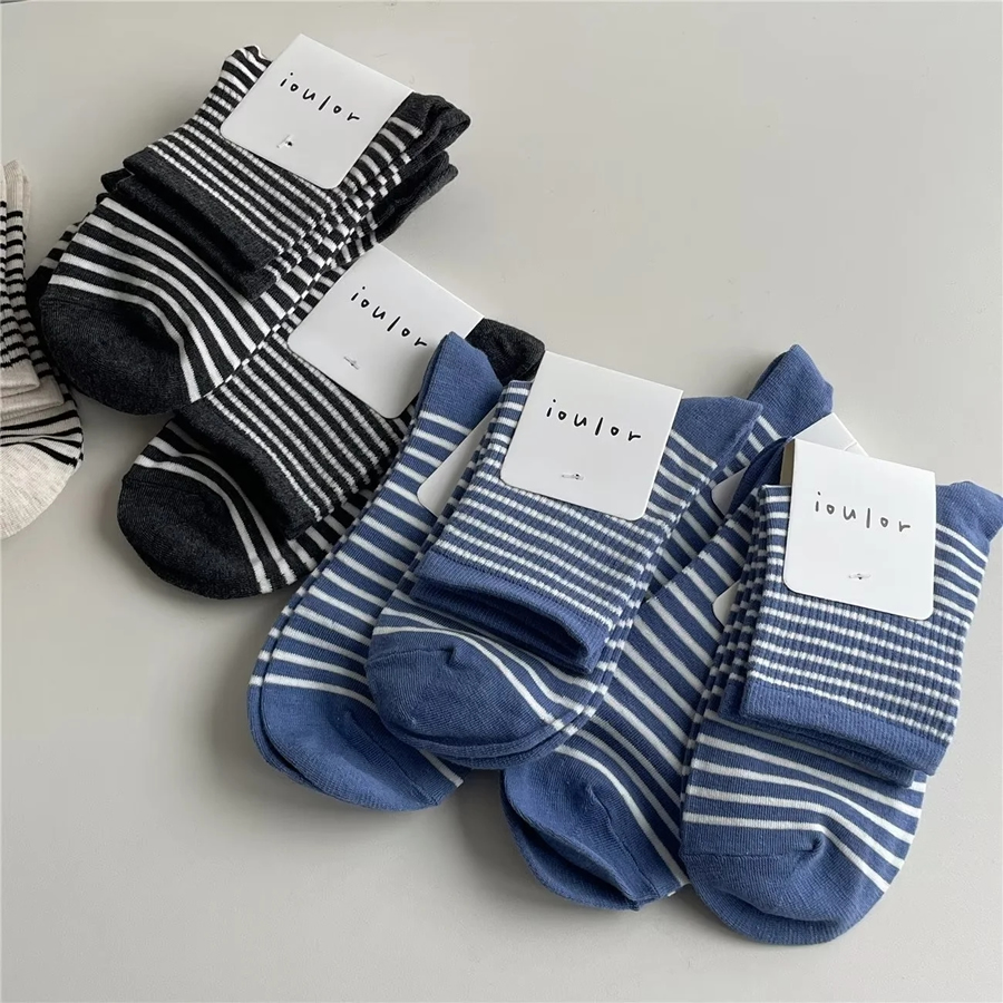Fashion Black Cotton Striped Socks,Fashion Socks