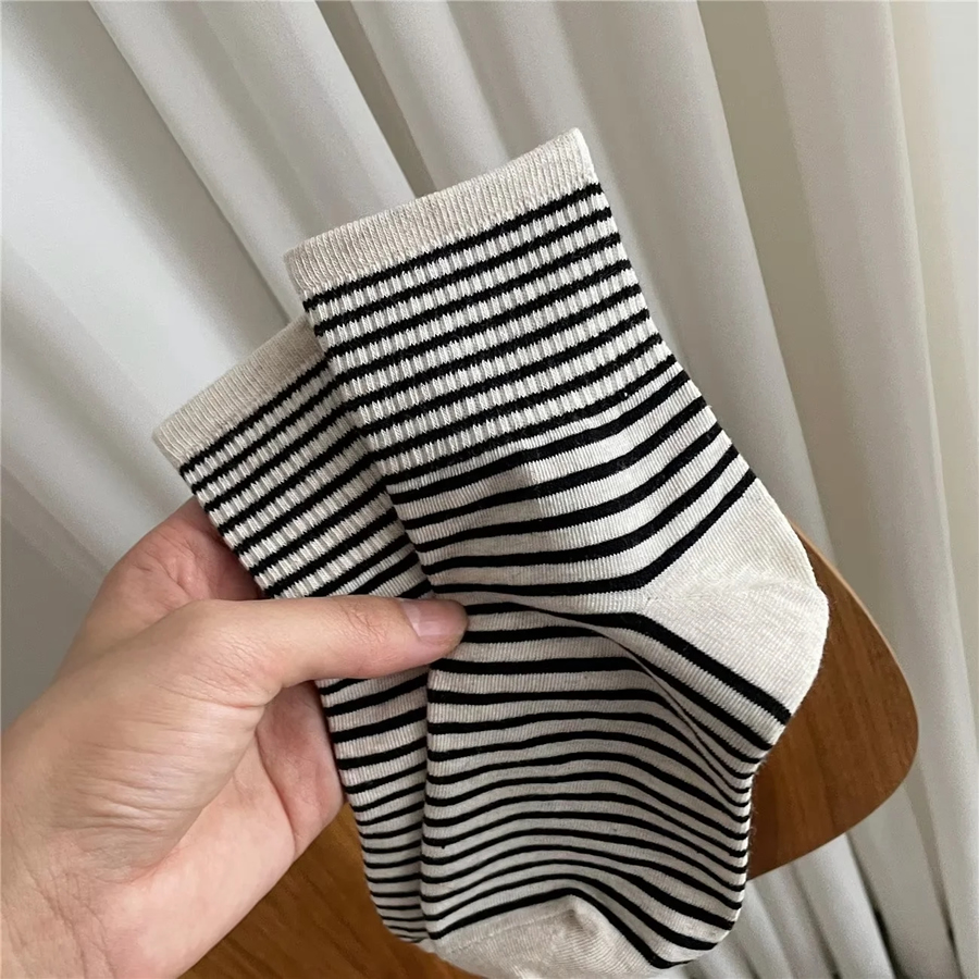Fashion Black Cotton Striped Socks,Fashion Socks