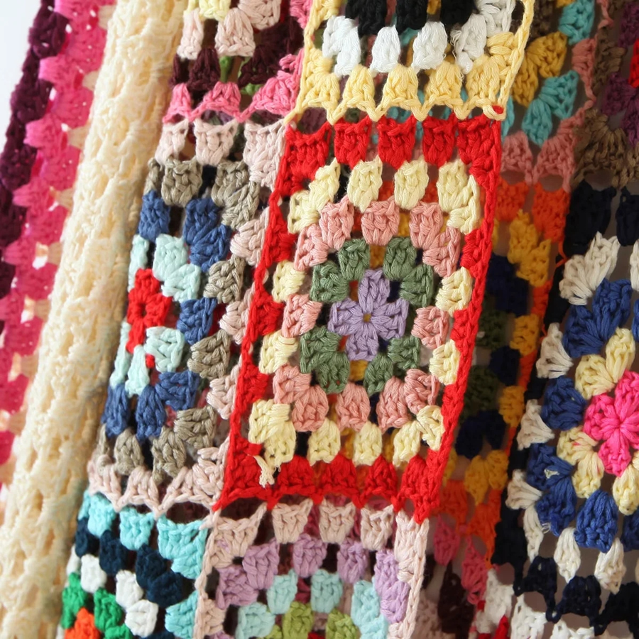 Fashion Color Multicolored Crochet Cardigan Jacket,Sweater