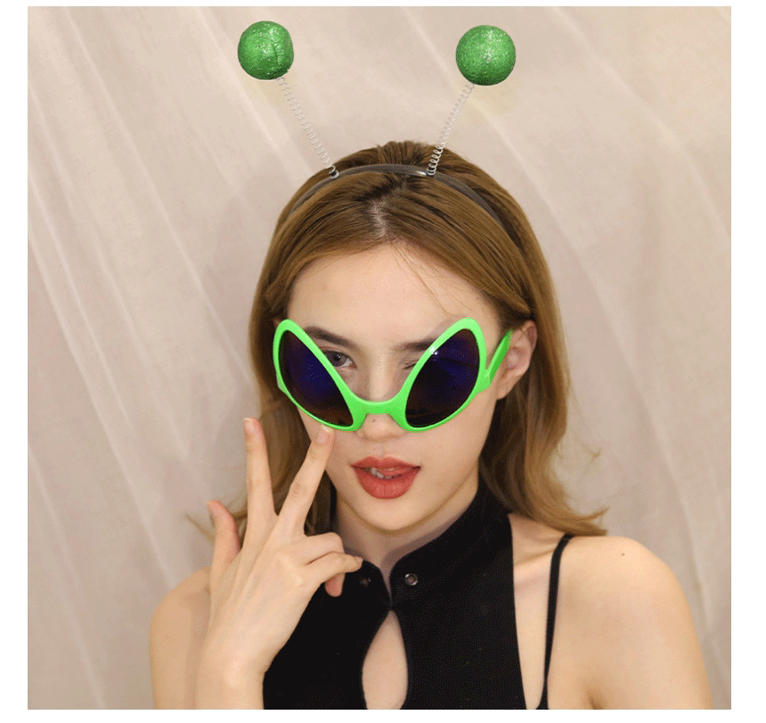 Fashion Alien Green Frame Grey Lens Glasses Alien Sunglasses,Women Sunglasses