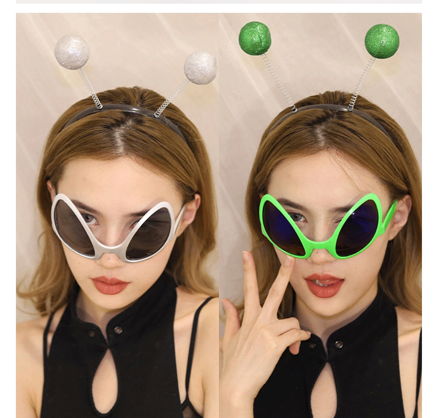 Fashion Alien Silver Frame Grey Lens Glasses Alien Sunglasses,Women Sunglasses