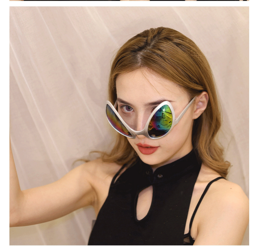 Fashion Silver Alien Headband Alien Sunglasses,Women Sunglasses