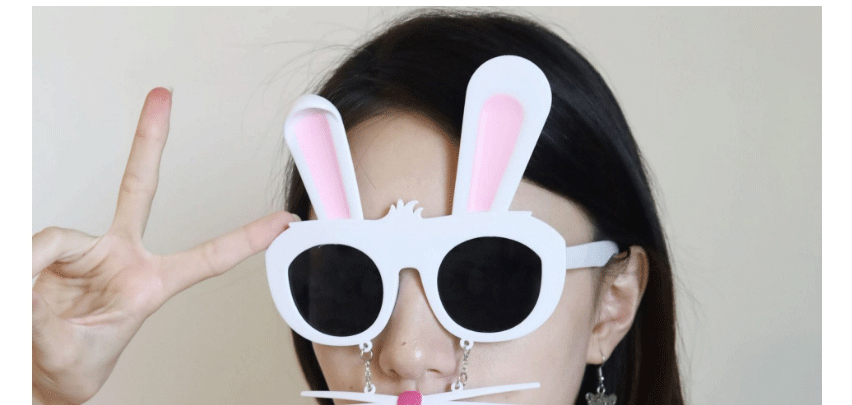 Fashion Bearded Bunny Glasses Abs Bearded Bunny Sunglasses,Women Sunglasses