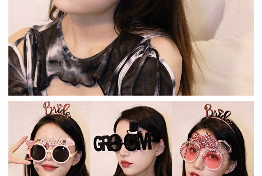 Fashion Transparent Bridal Glasses Plastic Alphabet Sunglasses,Women Sunglasses