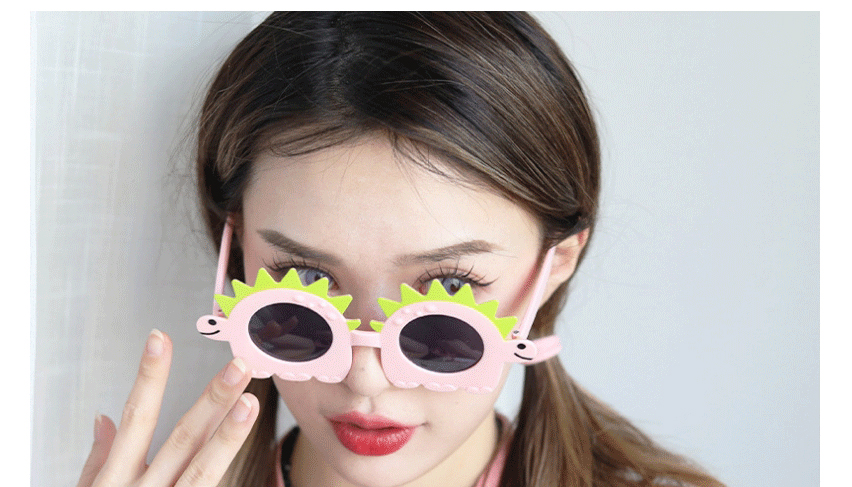 Fashion Pink Abs Spray Painted Dinosaur Sunglasses,Women Sunglasses