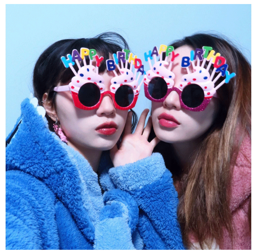Fashion Birthday Powder (special Light Version) Abs Letter Cake Sunglasses,Women Sunglasses