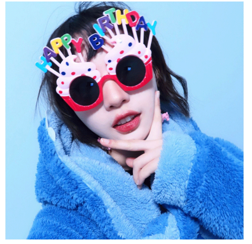 Fashion Birthday Powder (special Light Version) Abs Letter Cake Sunglasses,Women Sunglasses
