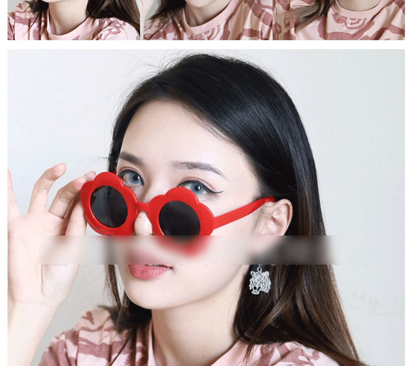 Fashion Red Flower Ac Flower Sunglasses,Women Sunglasses