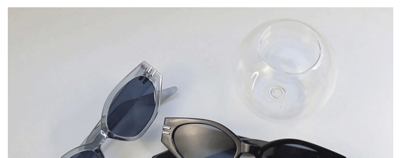 Fashion Clear Blue Resin Small Frame Rice Nail Sunglasses,Women Sunglasses