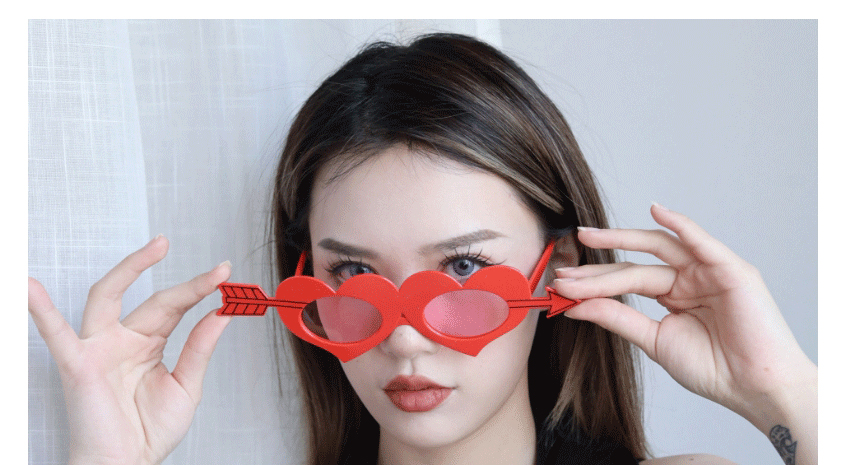 Fashion Arrow Through The Heart Resin Heart Sunglasses,Women Sunglasses