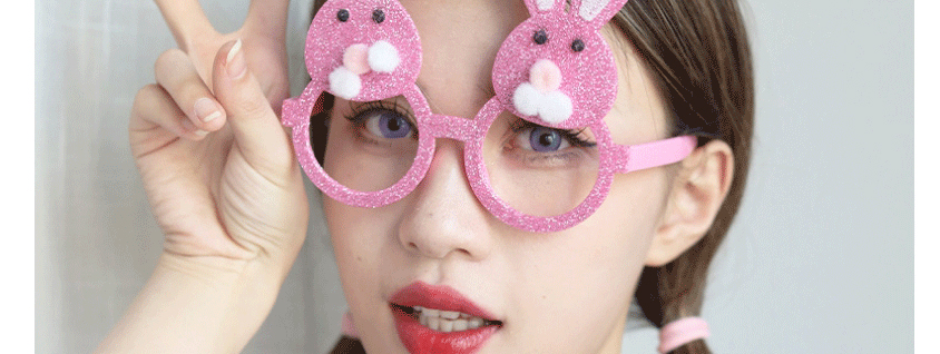 Fashion Long Ears Gold Pink Rabbit Without Lenses Abs Long Ear Gold Pink Rabbit Sunglasses,Women Sunglasses