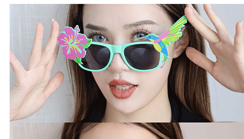 Fashion Flower And Bird Green Abs Flower Bird Sunglasses,Women Sunglasses