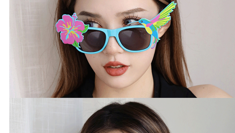 Fashion Flowers And Birds Pink Abs Flower Bird Sunglasses,Women Sunglasses