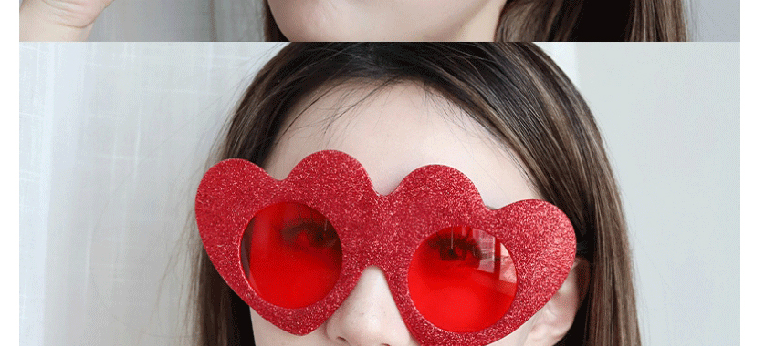 Fashion Big Gold Powder Heart - Red Abs Love Sunglasses,Women Sunglasses