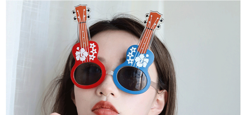 Fashion Transparent Guitar Abs Electric Guitar Sunglasses,Women Sunglasses