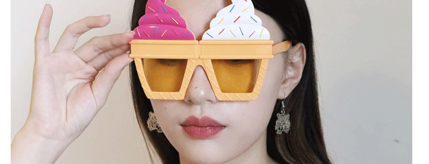 Fashion Pink And White Ice Cream Abs Ice Cream Sunglasses,Women Sunglasses