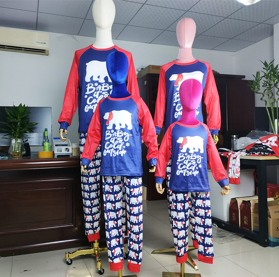 Fashion Dad Picture Color Christmas Print Crew Neck Long Sleeve Top Trousers Set,Festival & Party Supplies