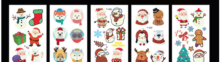 Fashion Luminous Christmas Y-028 Cartoon Christmas Luminous Tattoo Stickers,Tattoos&body Art