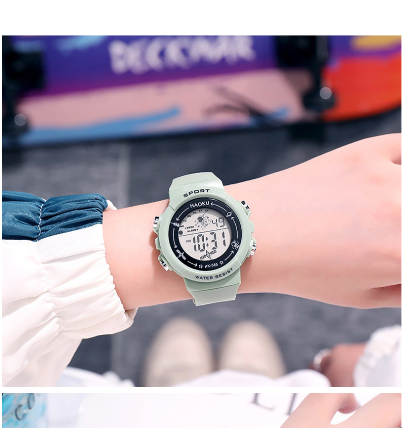 Fashion White Pu Geometric Round Dial Watch,Ladies Watches