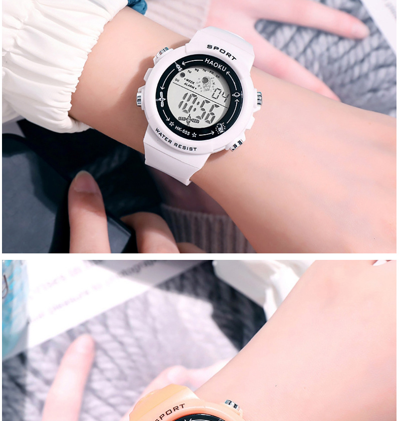 Fashion Matcha Pu Geometric Round Dial Watch,Ladies Watches