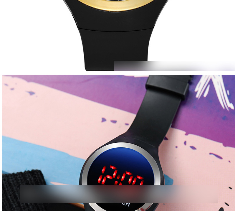 Fashion Gold Pu Geometric Round Dial Watch,Ladies Watches