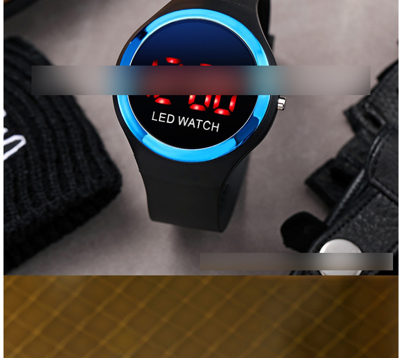 Fashion Blue Pu Geometric Round Dial Watch,Ladies Watches