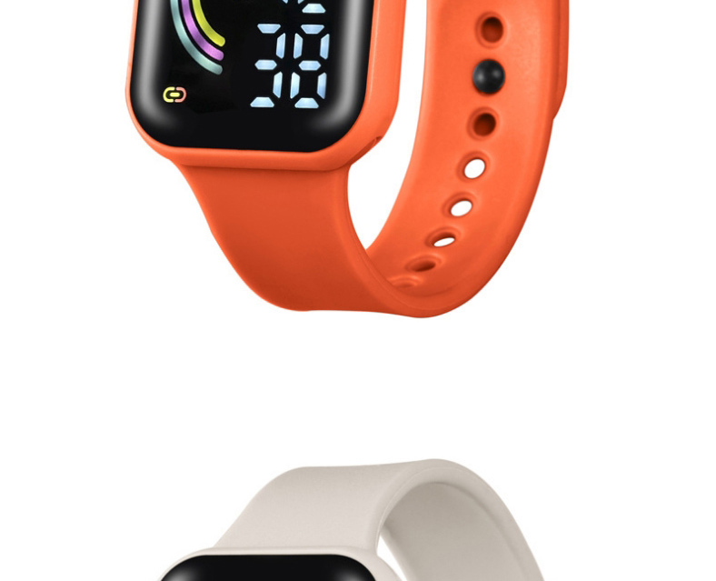 Fashion Orange Plastic Geometric Square Dial Watch,Ladies Watches