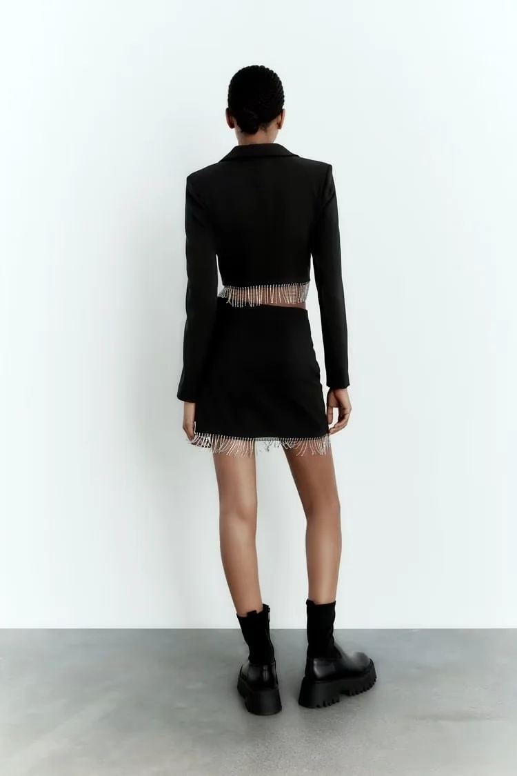Fashion Black Torter Woven Son Irregular Skirt,Skirts