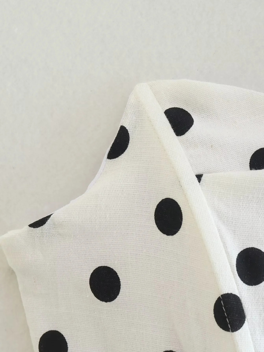 Fashion White Shutcoula Dot Flower Decorated Shoulder Vest,Tank Tops & Camis
