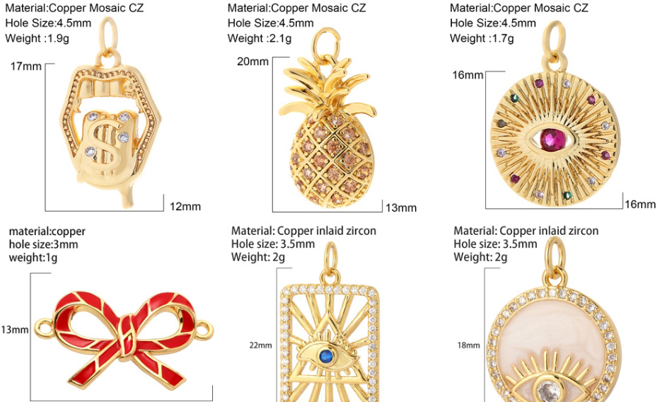 Fashion Gold-3 Copper Inlaid Diamond Eye Round Brand Accessories Accessories,Jewelry Packaging & Displays