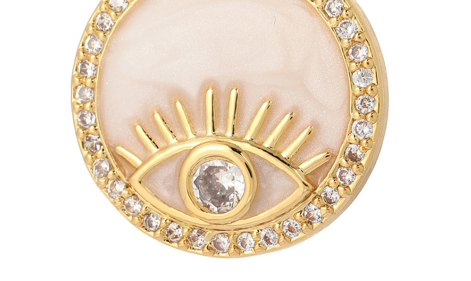 Fashion Gold-2 Copper Inlaid Diamond Eye Round Brand Accessories Accessories,Jewelry Findings & Components