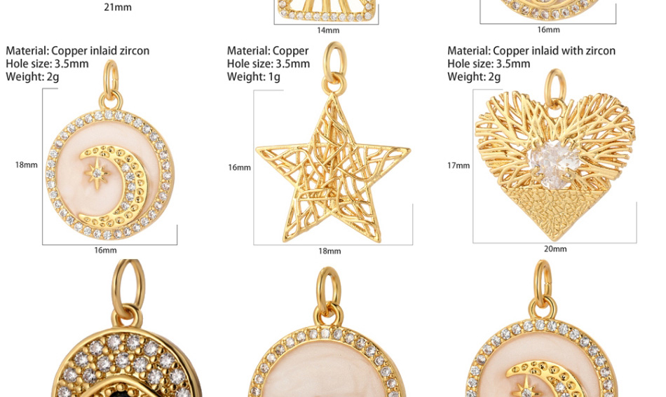 Fashion Gold-3 Copper Inlaid Diamond Eye Round Brand Accessories Accessories,Jewelry Packaging & Displays