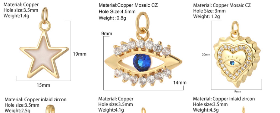 Fashion Gold Copper Inlaid Diamond Love Cross Round Jewelry Accessories,Jewelry Findings & Components